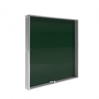 Info-Wandvitrine, 70 cm hoch, 70x5,0 cm (B/T), Rückwand: Stahl grün Info-Wandvitrine, 70 cm hoch, 70x5,0 cm (B/T), Rückwand: Stahl grün